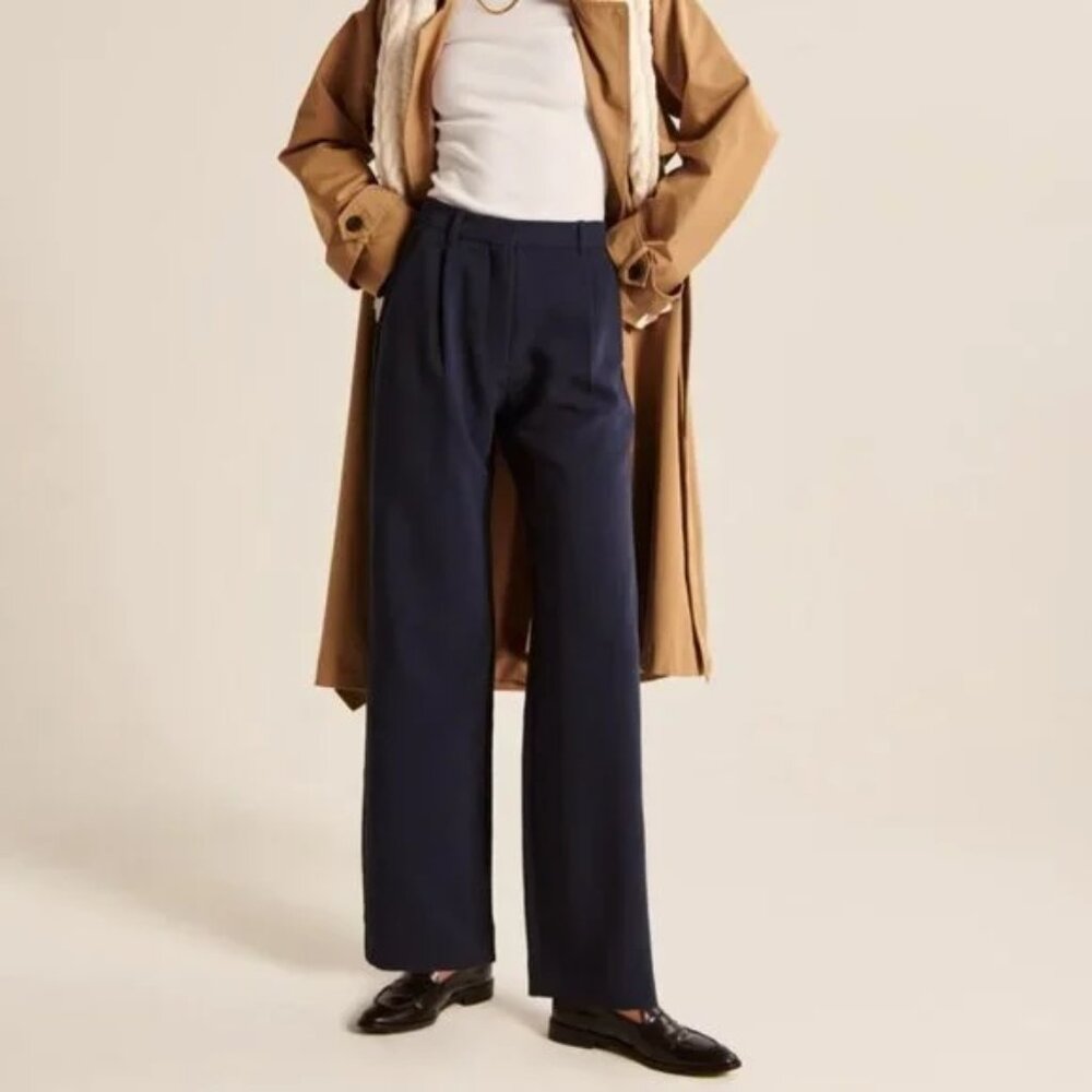 Abercrombie & Fitch Navy Straight Leg Pants